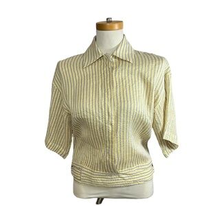 Louis Vuitton Silk Button Down Side Belted Top